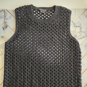 Theory Crochet Black Sweater Vest